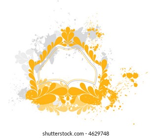 Crown Grunge Floral Border Background