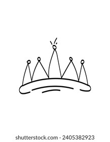 crown hand draw icon, vector best line icon.