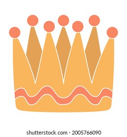 crown hand drawn element design vector. clipart cartoon illustration