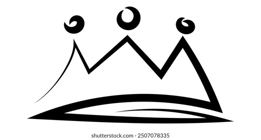 Corona dibujada a mano icono. Ilustración de corona de Doodle. Vector aislado sobre fondo blanco.