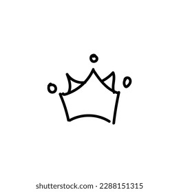 crown hand drawn icon for king and queen