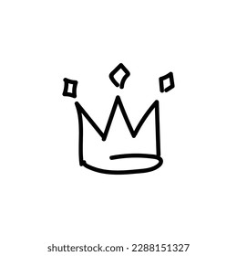 crown hand drawn icon for king and queen