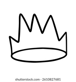 Crown hand drawn icon vector. Hand draw elements illustration sign. King symbol or logo.