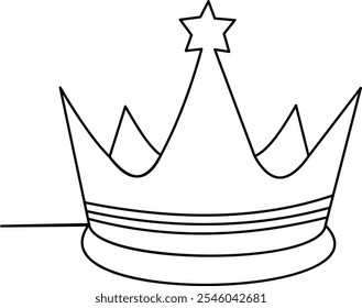 Crown Hand Drawn Line Art