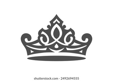 a crown hand drawn with silhouette art