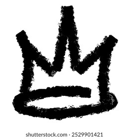Crown hand drawn texture black color