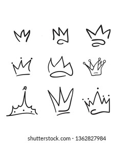 crown hand drawn vector