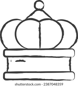 Crown hand drawn vector illustration