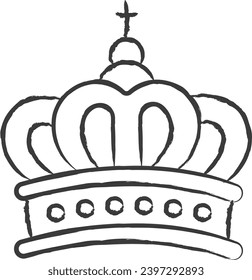 Crown hand drawn vector illustration