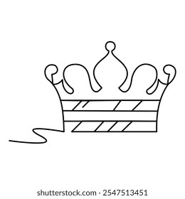Crown Handrawn Single line art