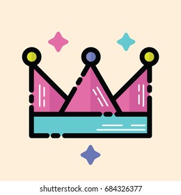 Crown Hat Party Icon Flat 