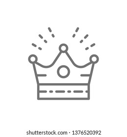 Crown, head accessory for celebration line icon.