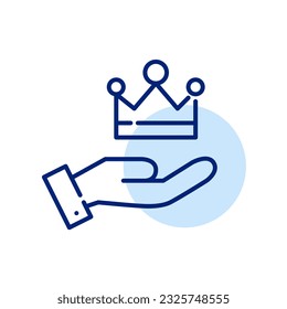 Crown in head. Premium customer service. Luxury membership. Pixel perfect icon