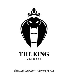 Crown with head snake cobra logo vector symbol icon design graphic illustration	