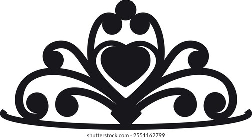 A crown with a heart on it