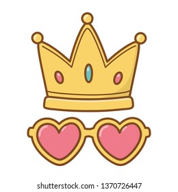 crown and heart sunglasses