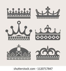Iconos del vector real heráldico de la Corona