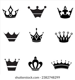 Vector de la Colección Heraldry Crown Vector, Gran Colección Vector Siluetas Crown Vintage Stock m Crown Silhouette Vector Collection PNG Picture and Clipart Crown vector ilustración eps 10.