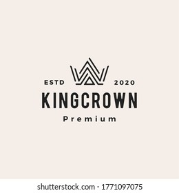 crown hipster vintage logo vector icon illustration