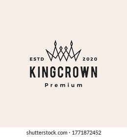 Kronenhipster-Vintage-Logo, Vektorsymbol