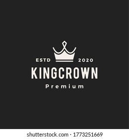 crown hipster vintage logo vector icon illustration