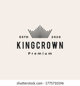 crown hipster vintage logo vector icon illustration