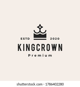 crown hipster vintage logo vector icon illustration