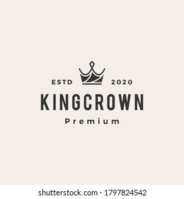 crown hipster vintage logo vector icon illustration