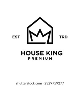 Crown home king icon design illustration