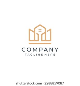 gekröntes Logo-Design. einfache kreative Ikone-Vektorgrafik