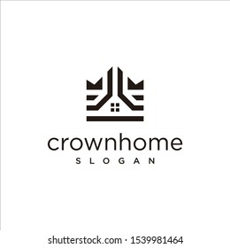 crown home logo design vector