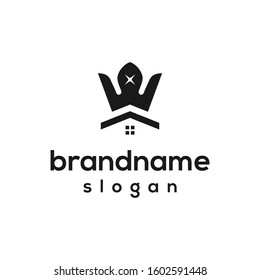 crown home logo design vector