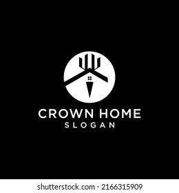 Crown home logo icon design vector 