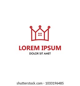 crown and home logo icon vector
