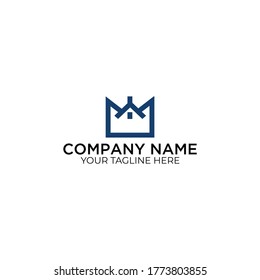 Crown and Home Logo for Real Estate Business