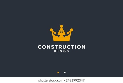corona con reparación de casas logo diseño Vector silueta ilustración