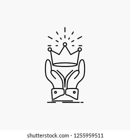Crown, honor, king, market, royal Line Icon. Vector isolated illustration