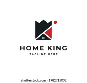 crown house design logo vector. initial K logo design. modern minimalist logo design concept