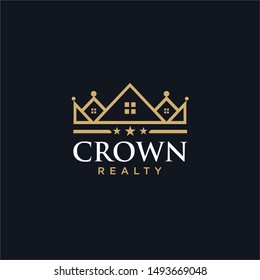 crown house line outline  logo design vector icon download