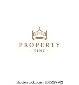 crown and house logo design for real estate business