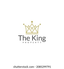 crown and house logo design for real estate business