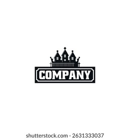 Crown house logo design vector