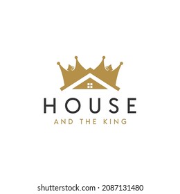 Crown and House for Real Estate or Home Loan Business logo design