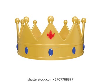 Icono de la corona 3d render ilustración