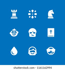 crown icon. 9 crown set with jew, smug, christ and chess vector icons for web and mobile app