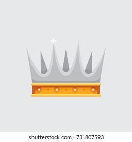 Crown icon award for winners, champions, leadership. Royal king, queen, princess crown.