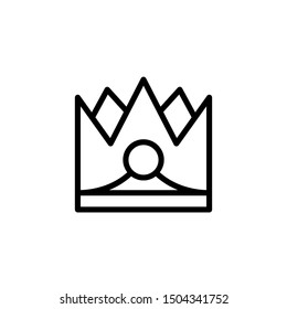 Crown Icon Best Logo Design Vector Emblem Isolated Illustration, King Template company , outline Solid Background White
