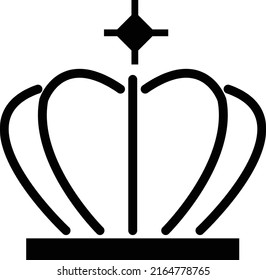 crown icon Black color. on white background 