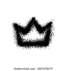 Crown icon. Black contour linear sketch silhouette. Front view. Vector simple flat graphic hand drawn illustration. The isolated object on a white background. Isolate.