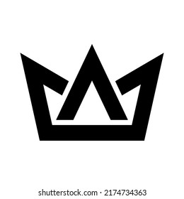 Crown icon. Black contour linear silhouette. Front view. Vector simple flat graphic illustration. Isolated object on a white background. Isolate.